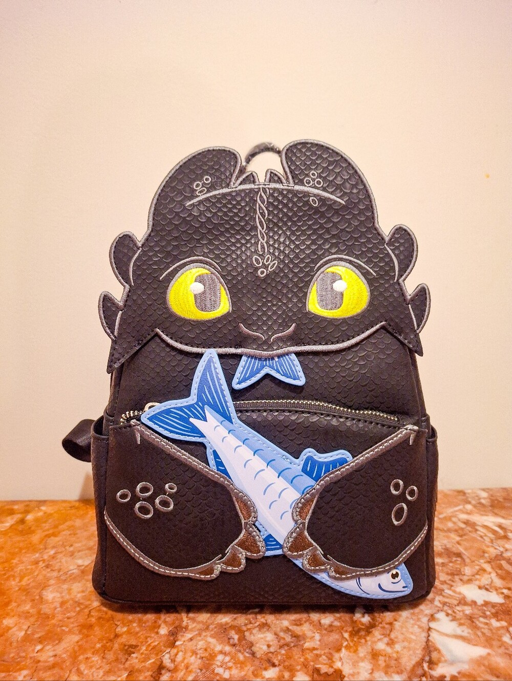 Loungefly Toothless NWT Black Dragon Character Backpack with Fish Accent